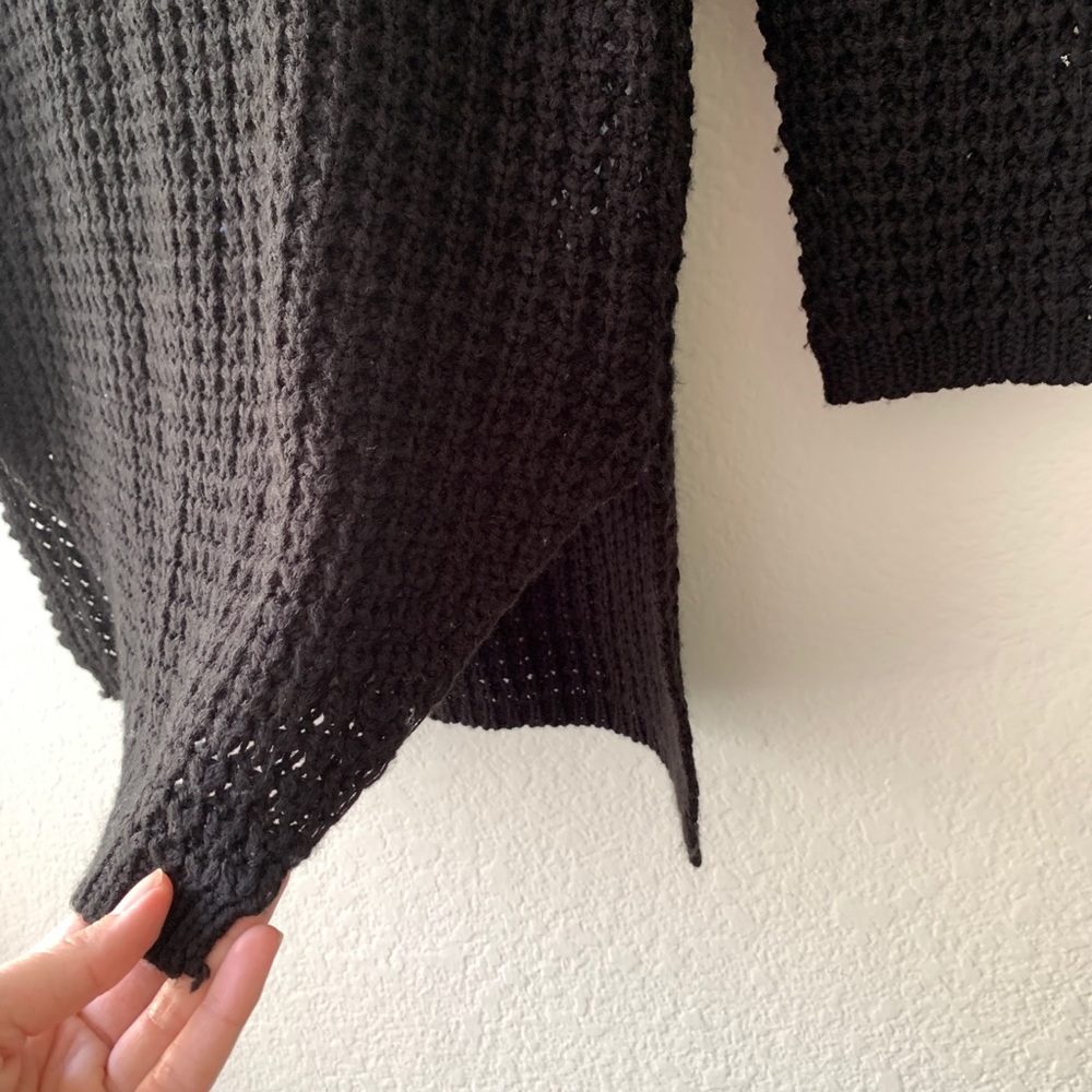 Stradivarius Black Open Knit Turtleneck Sweater S - Picture 6 of 12